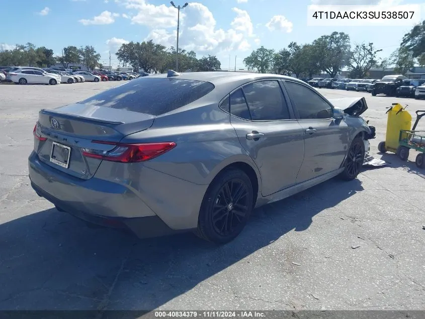 2025 Toyota Camry Se VIN: 4T1DAACK3SU538507 Lot: 40834379