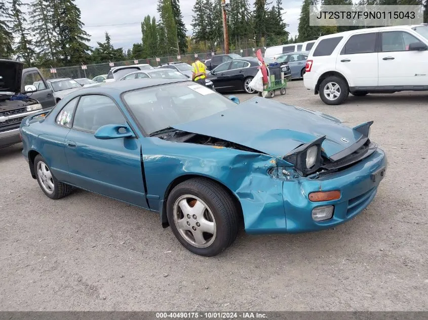 1992 Toyota Celica Gt VIN: JT2ST87F9N0115043 Lot: 40490175