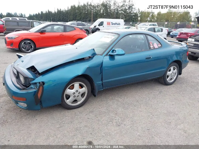 1992 Toyota Celica Gt VIN: JT2ST87F9N0115043 Lot: 40490175