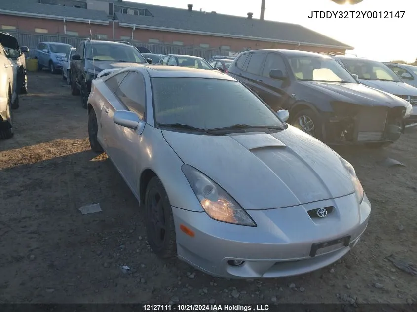 2000 Toyota Celica Gt-S VIN: JTDDY32T2Y0012147 Lot: 12127111