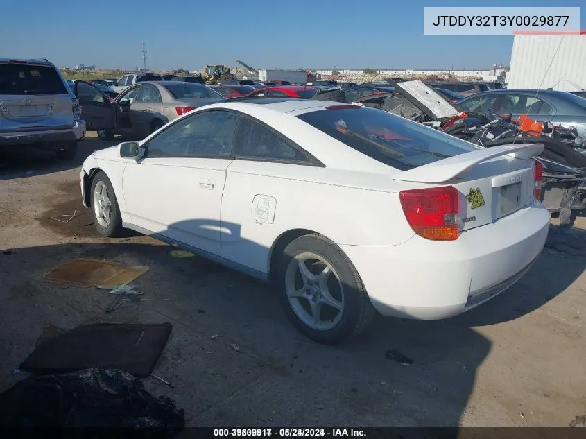 2000 Toyota Celica Gts VIN: JTDDY32T3Y0029877 Lot: 39509917