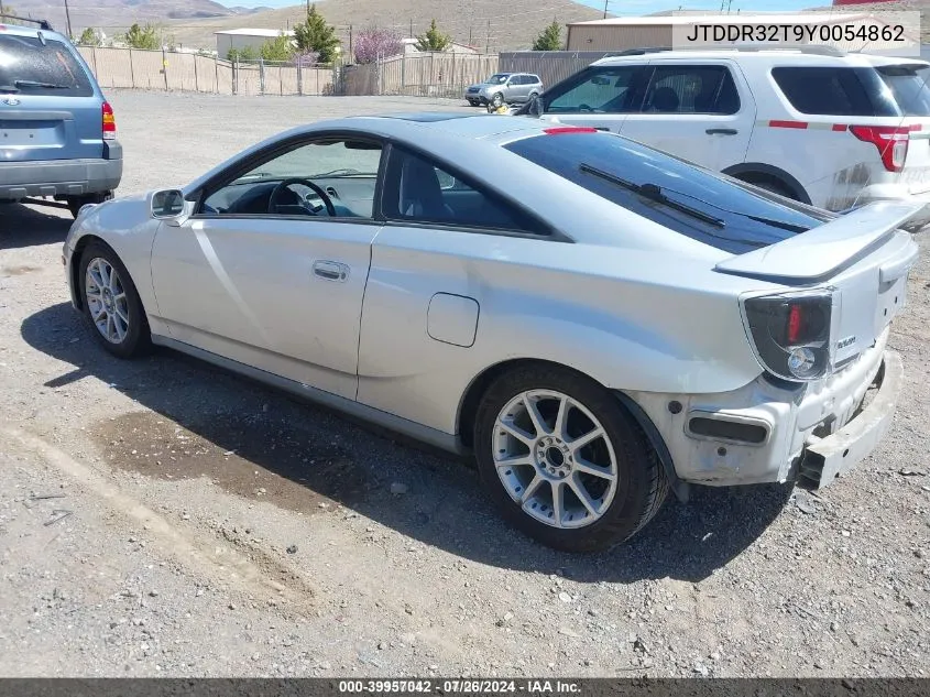 2000 Toyota Celica Gt VIN: JTDDR32T9Y0054862 Lot: 39957042