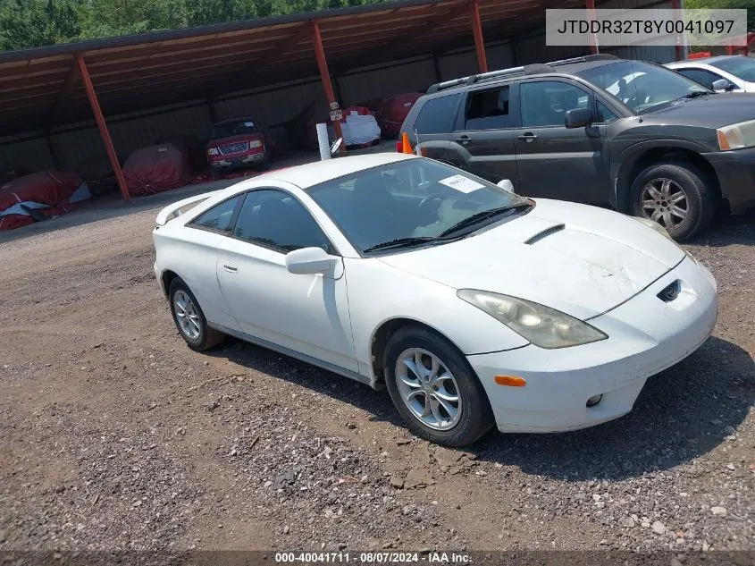 2000 Toyota Celica Gt VIN: JTDDR32T8Y0041097 Lot: 40041711