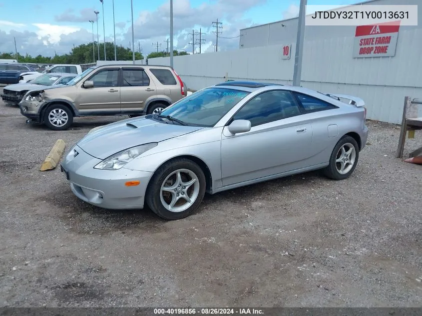 2000 Toyota Celica Gts VIN: JTDDY32T1Y0013631 Lot: 40196856