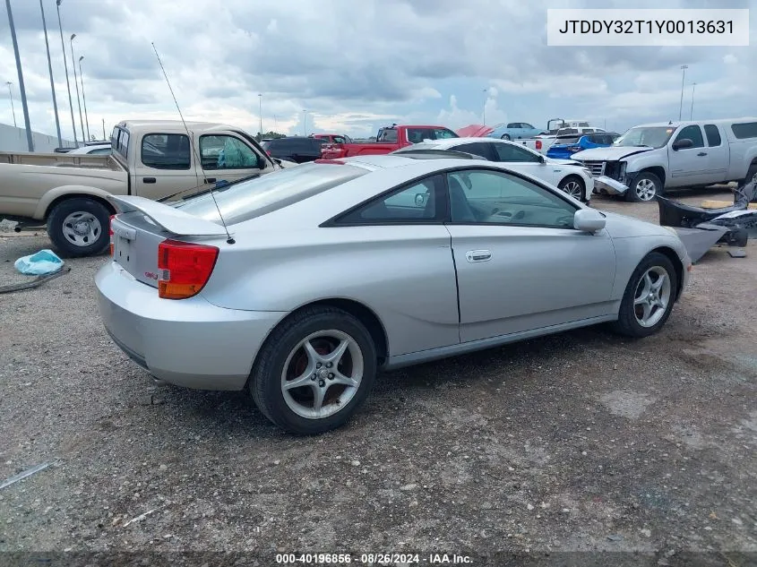 2000 Toyota Celica Gts VIN: JTDDY32T1Y0013631 Lot: 40196856