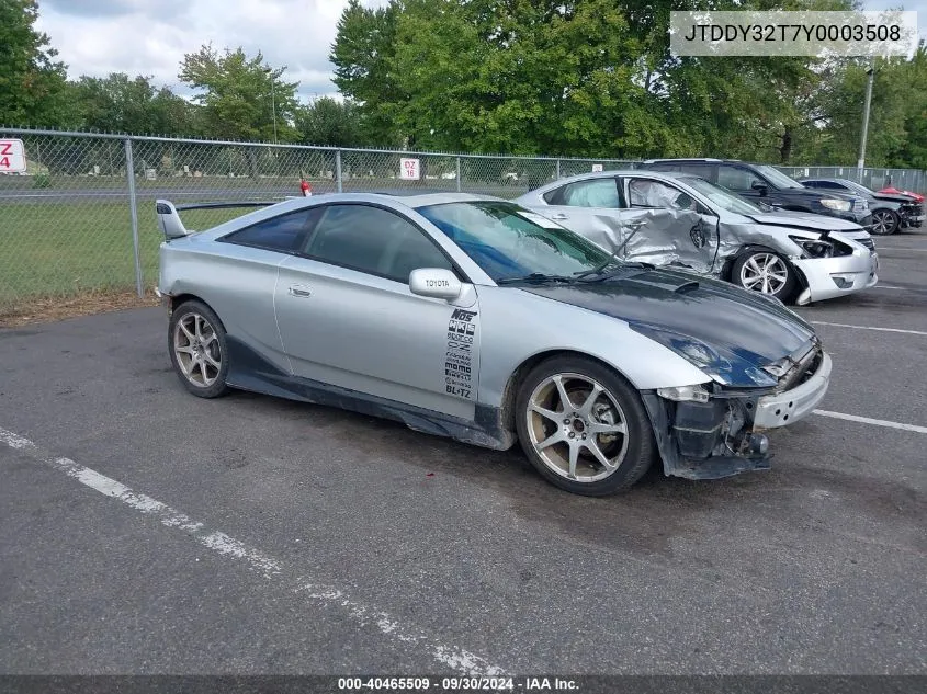 2000 Toyota Celica Gt-S VIN: JTDDY32T7Y0003508 Lot: 40465509