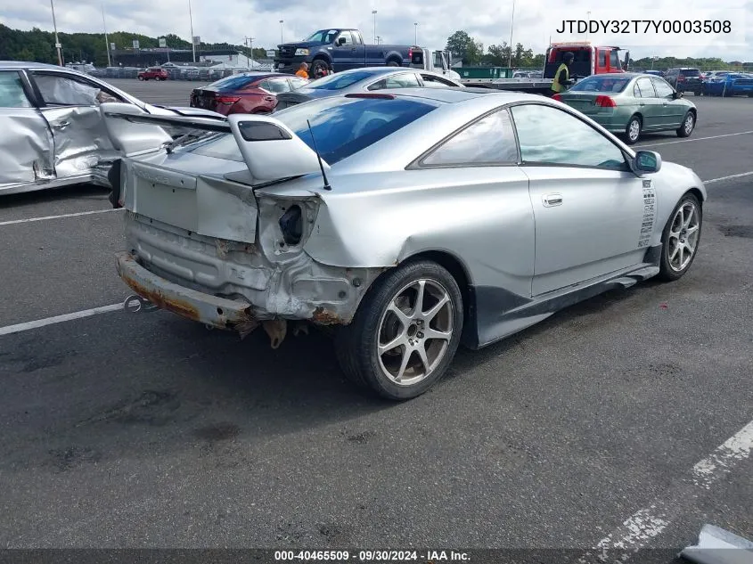 2000 Toyota Celica Gt-S VIN: JTDDY32T7Y0003508 Lot: 40465509