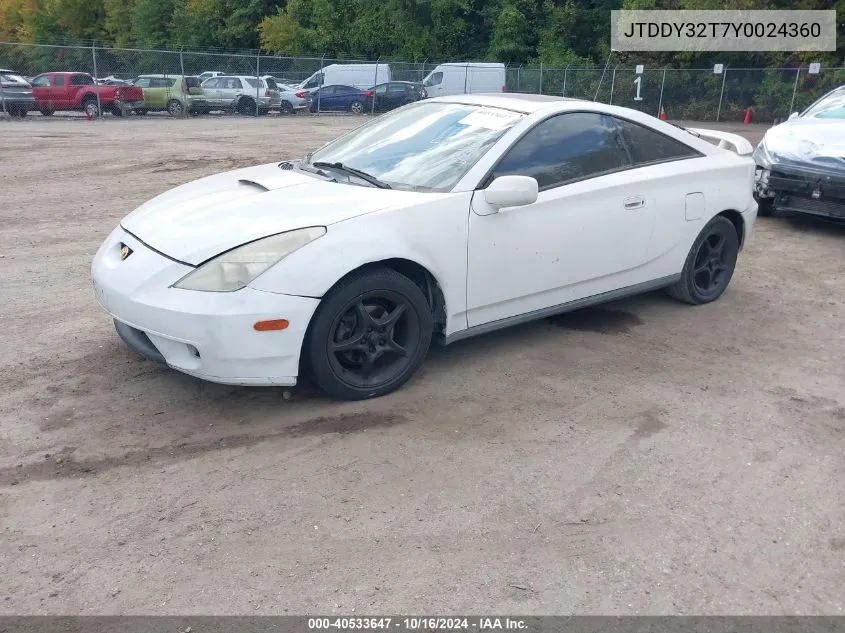 JTDDY32T7Y0024360 2000 Toyota Celica Gts