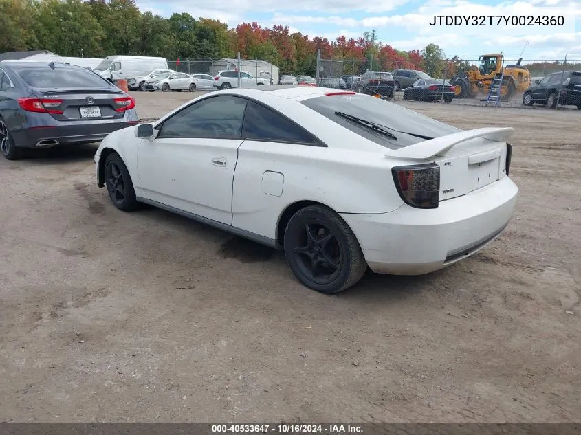 JTDDY32T7Y0024360 2000 Toyota Celica Gts