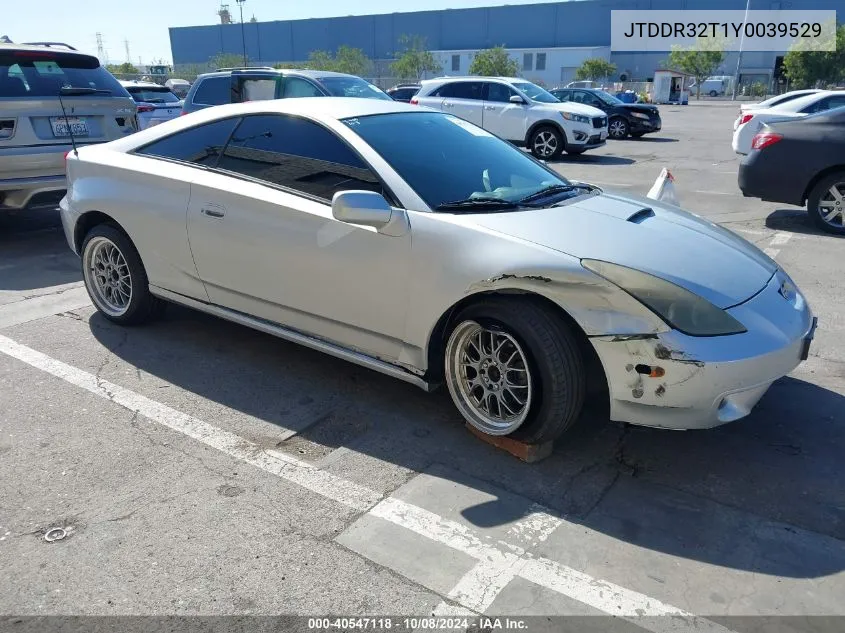 2000 Toyota Celica Gt VIN: JTDDR32T1Y0039529 Lot: 40547118