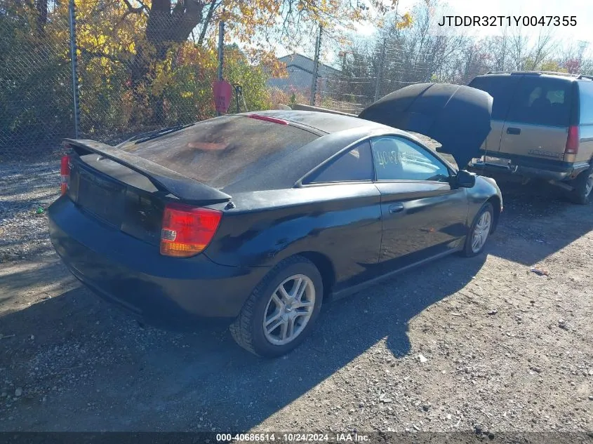 2000 Toyota Celica Gt VIN: JTDDR32T1Y0047355 Lot: 40686514