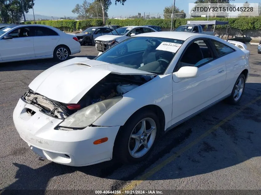 2001 Toyota Celica Gts VIN: JTDDY32T510045228 Lot: 40644256