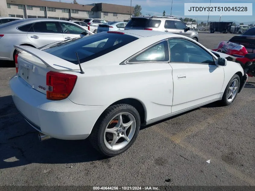 2001 Toyota Celica Gts VIN: JTDDY32T510045228 Lot: 40644256