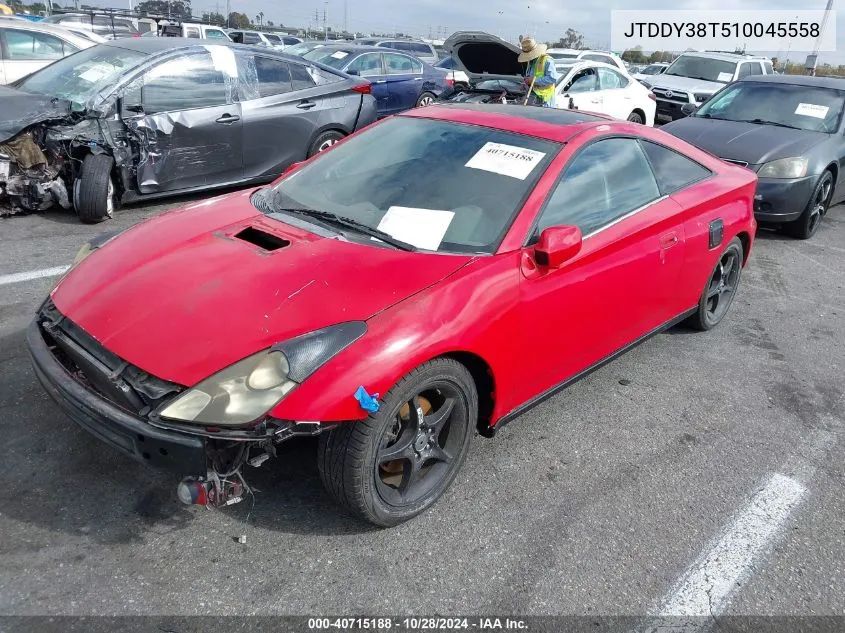 2001 Toyota Celica Gts VIN: JTDDY38T510045558 Lot: 40715188