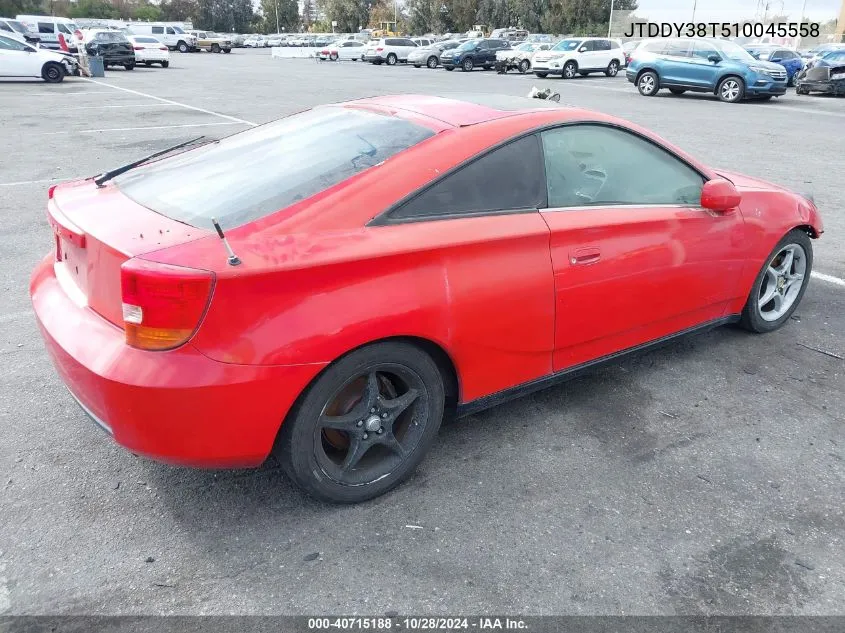 2001 Toyota Celica Gts VIN: JTDDY38T510045558 Lot: 40715188