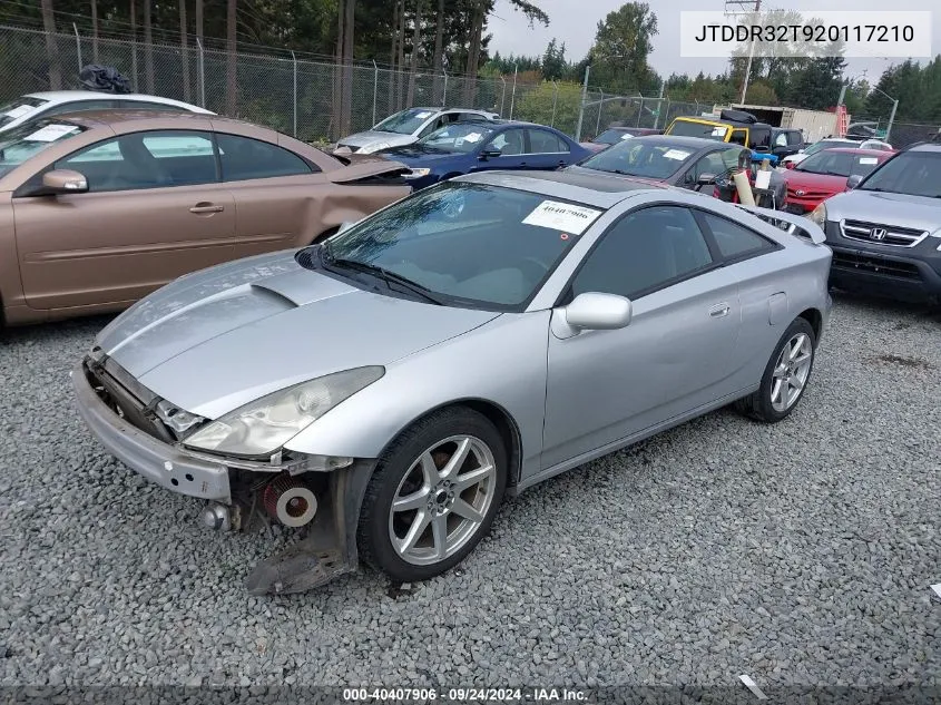 2002 Toyota Celica Gt VIN: JTDDR32T920117210 Lot: 40407906