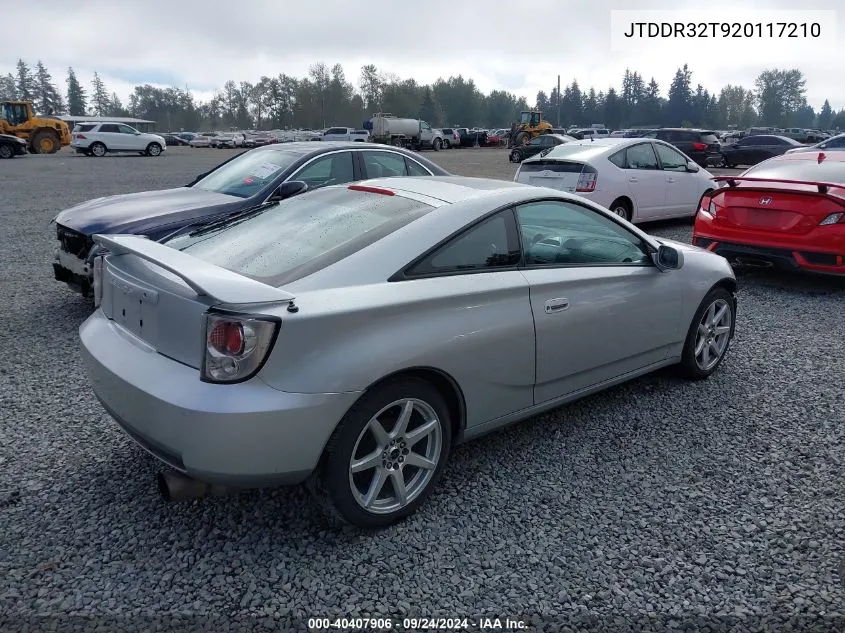 2002 Toyota Celica Gt VIN: JTDDR32T920117210 Lot: 40407906