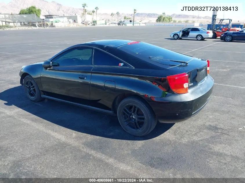 2002 Toyota Celica VIN: JTDDR32T720138413 Lot: 40608661