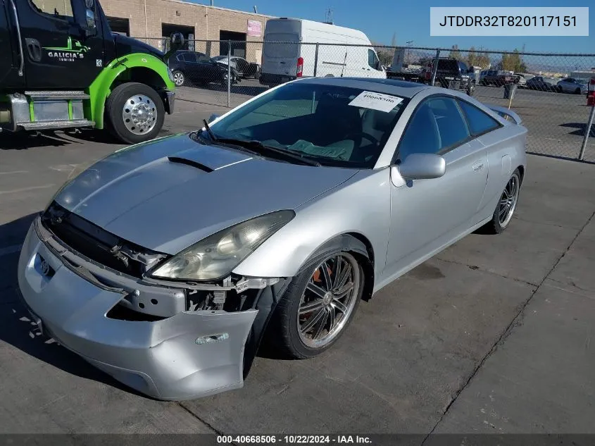 2002 Toyota Celica Gt VIN: JTDDR32T820117151 Lot: 40668506