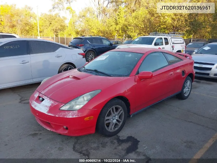 2002 Toyota Celica Gt VIN: JTDDR32T620136961 Lot: 40669214