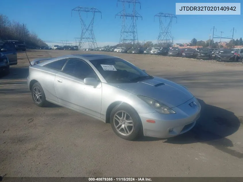 2002 Toyota Celica Gt VIN: JTDDR32T020140942 Lot: 40879385