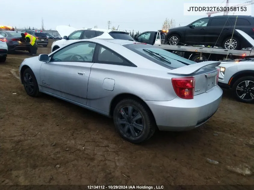 2003 Toyota Celica Gt VIN: JTDDR32T630158153 Lot: 12134112