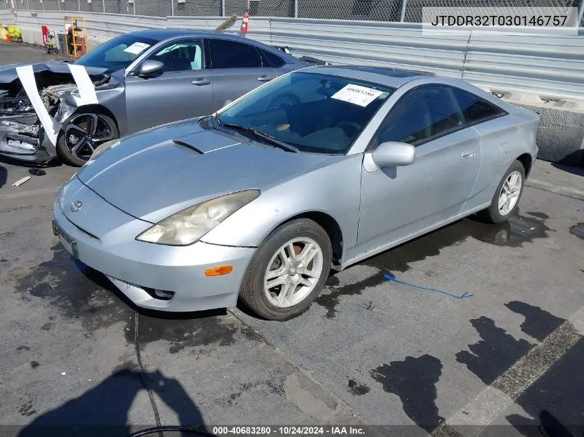 2003 Toyota Celica Gt VIN: JTDDR32T030146757 Lot: 40683280