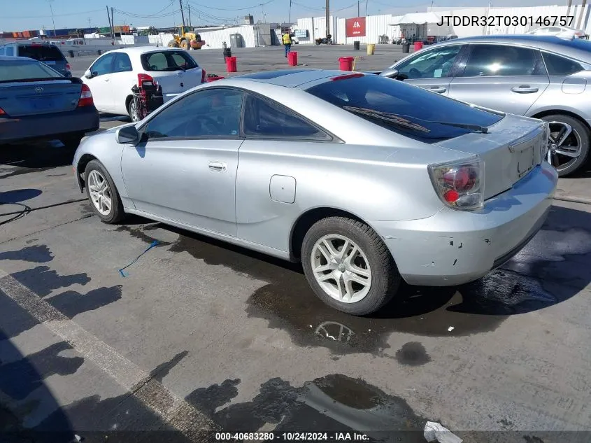 2003 Toyota Celica Gt VIN: JTDDR32T030146757 Lot: 40683280