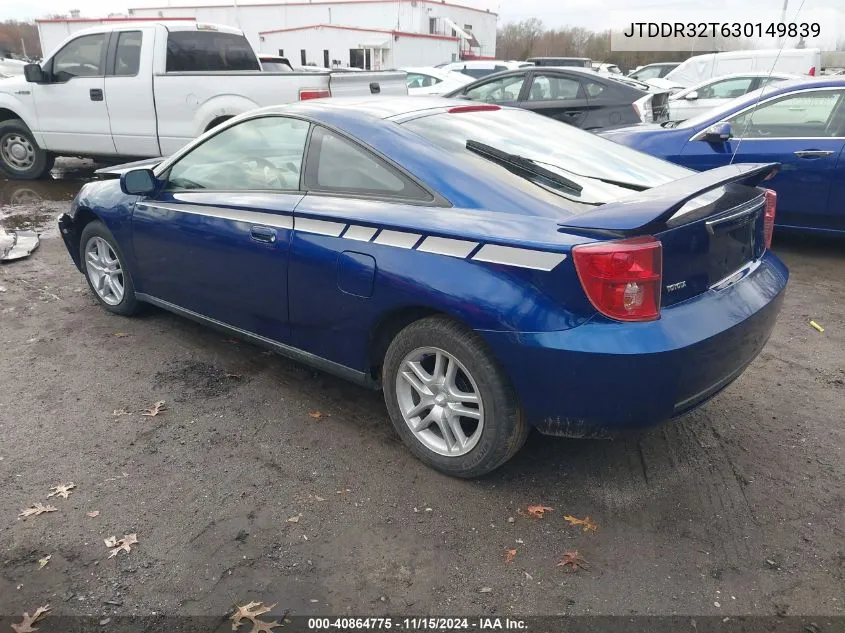 2003 Toyota Celica Gt VIN: JTDDR32T630149839 Lot: 40864775