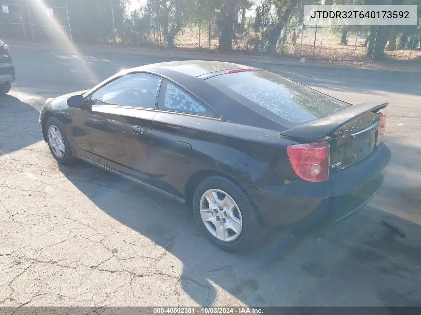 2004 Toyota Celica Gt VIN: JTDDR32T640173592 Lot: 40502381