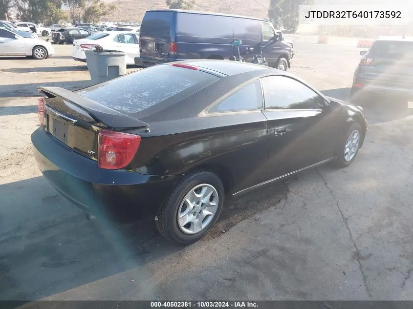 2004 Toyota Celica Gt VIN: JTDDR32T640173592 Lot: 40502381