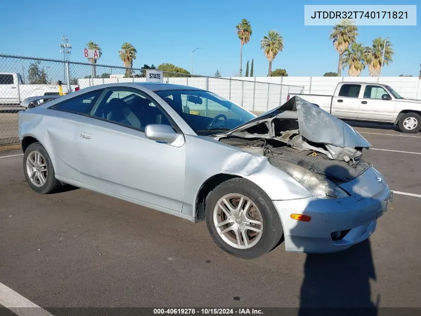 2004 Toyota Celica Gt VIN: JTDDR32T740171821 Lot: 40619278