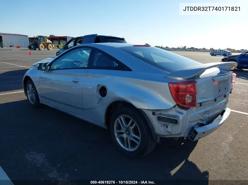 2004 Toyota Celica Gt VIN: JTDDR32T740171821 Lot: 40619278