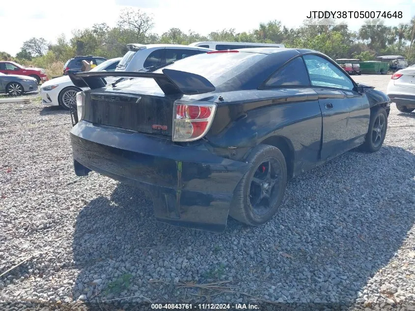 2005 Toyota Celica Gts VIN: JTDDY38T050074648 Lot: 40843761