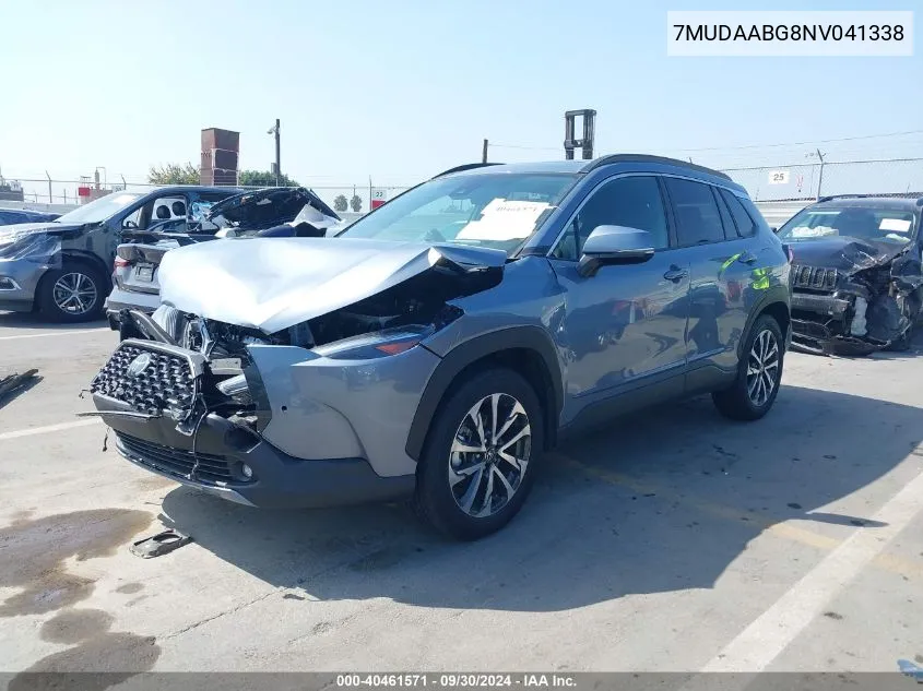 2022 Toyota Corolla Cross Xle VIN: 7MUDAABG8NV041338 Lot: 40461571