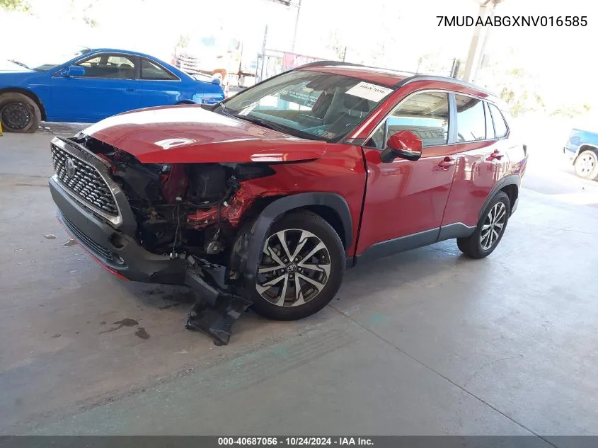 2022 Toyota Corolla Cross Xle VIN: 7MUDAABGXNV016585 Lot: 40687056