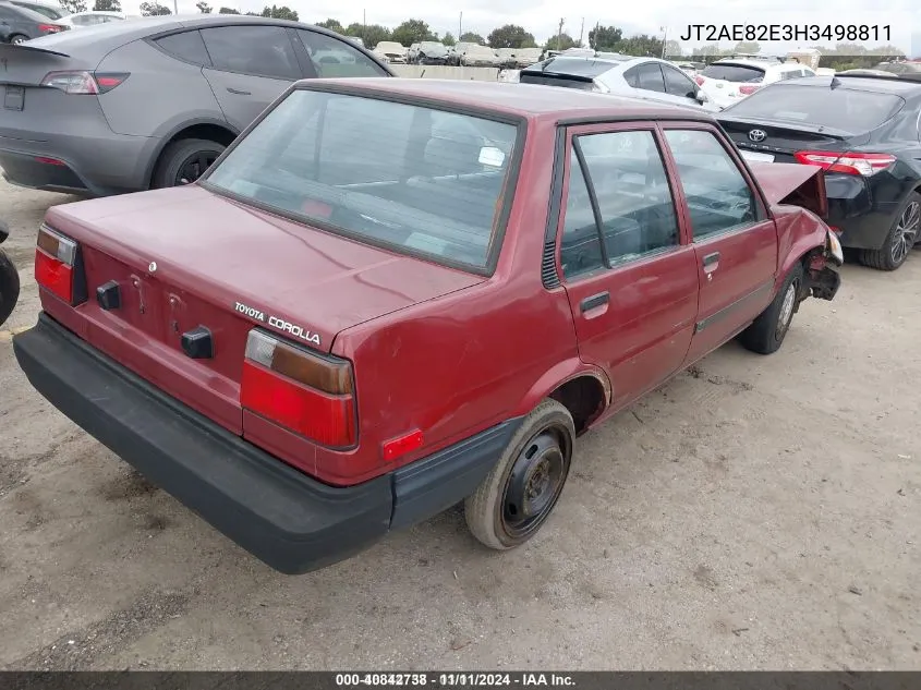 1987 Toyota Corolla Dlx VIN: JT2AE82E3H3498811 Lot: 40842738