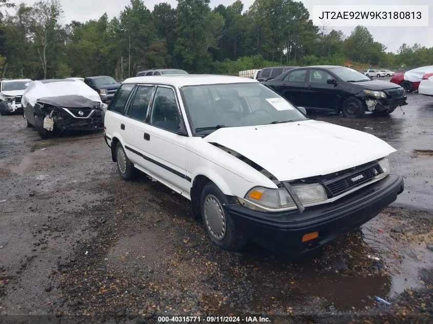 1989 Toyota Corolla Dlx VIN: JT2AE92W9K3180813 Lot: 40315771