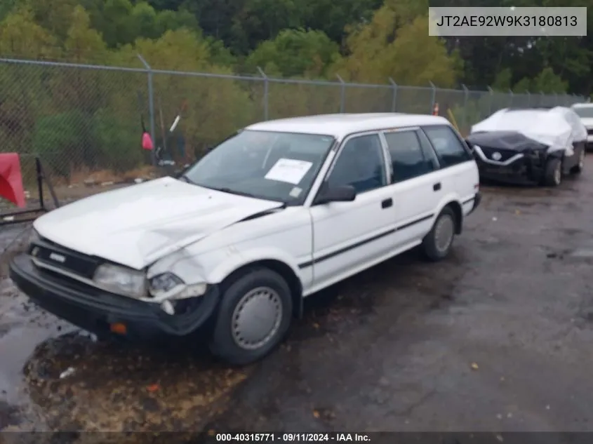 1989 Toyota Corolla Dlx VIN: JT2AE92W9K3180813 Lot: 40315771