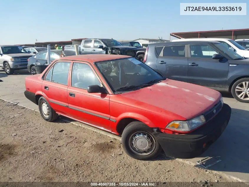 1990 Toyota Corolla Dlx VIN: JT2AE94A9L3353619 Lot: 40507353