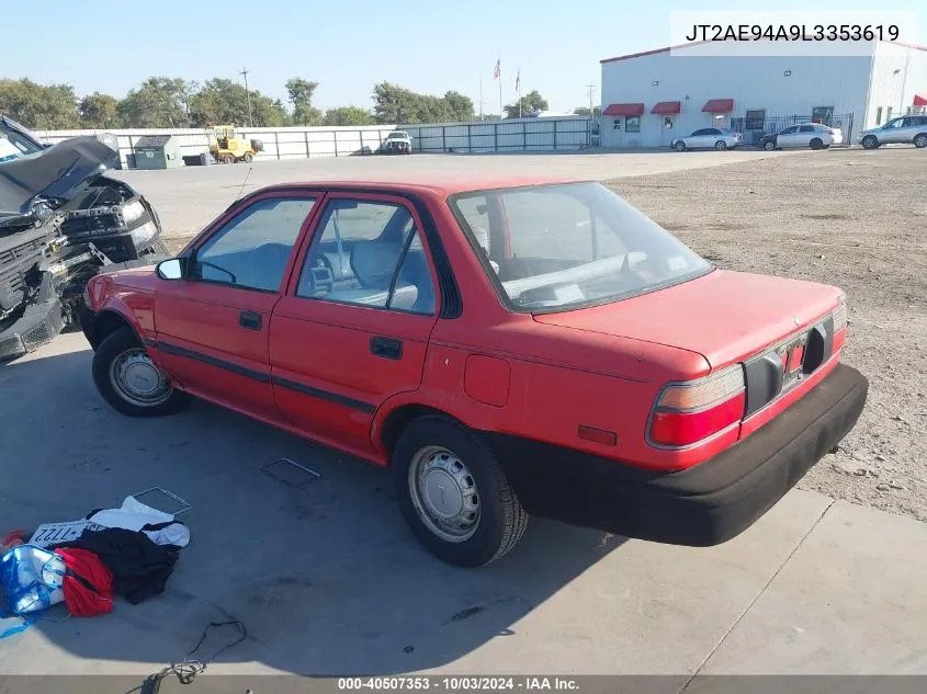 1990 Toyota Corolla Dlx VIN: JT2AE94A9L3353619 Lot: 40507353