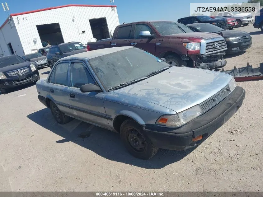 1990 Toyota Corolla Dlx VIN: JT2AE94A7L3336558 Lot: 40519116