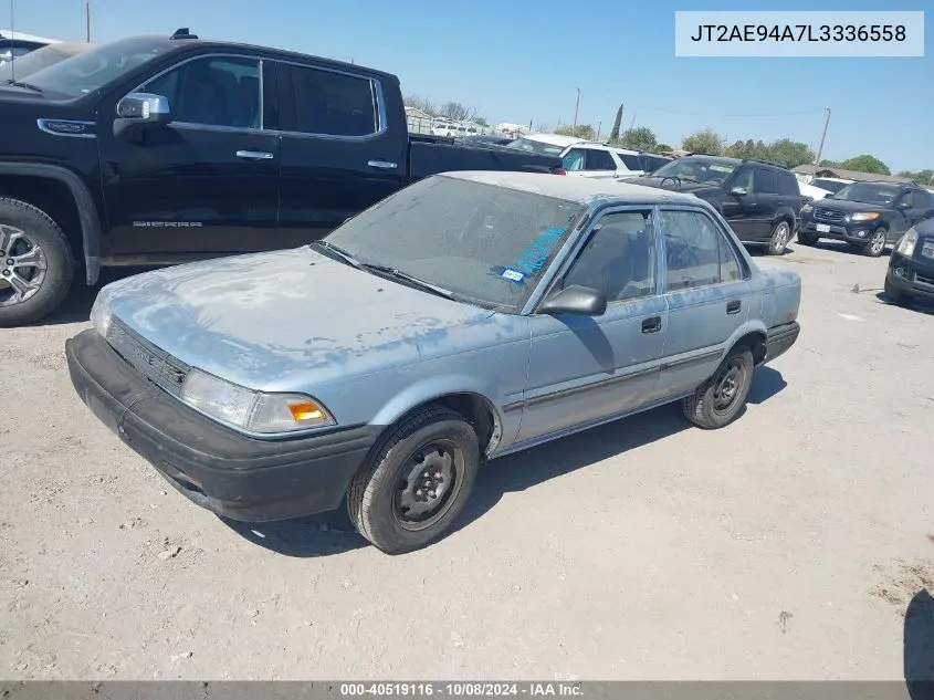 1990 Toyota Corolla Dlx VIN: JT2AE94A7L3336558 Lot: 40519116