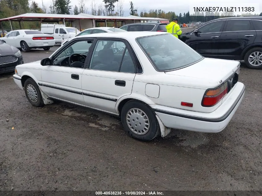 1990 Toyota Corolla Le VIN: 1NXAE97A1LZ111383 Lot: 40538235