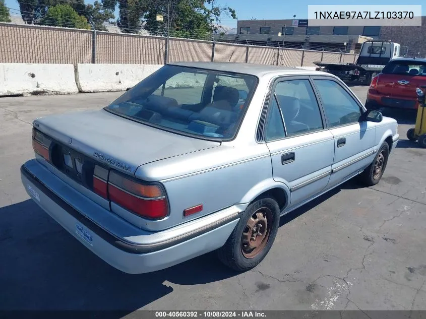 1990 Toyota Corolla Le VIN: 1NXAE97A7LZ103370 Lot: 40560392