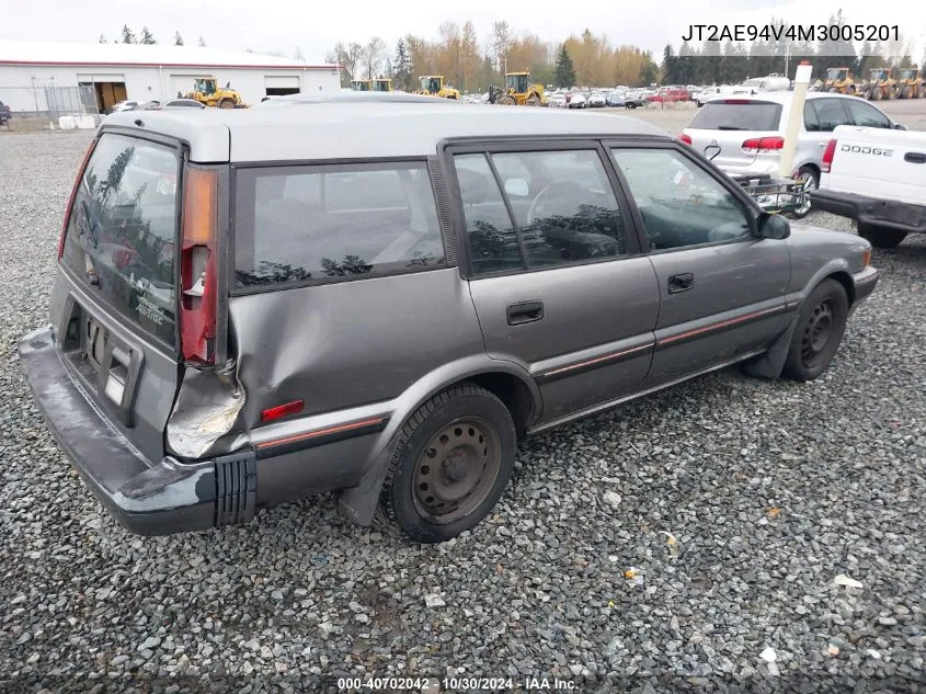 1991 Toyota Corolla Dlx VIN: JT2AE94V4M3005201 Lot: 40702042