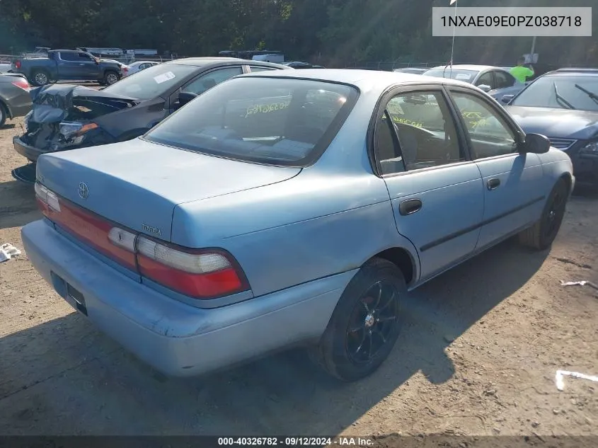 1993 Toyota Corolla Le/Dx VIN: 1NXAE09E0PZ038718 Lot: 40326782