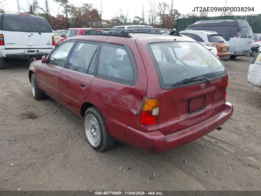 1993 Toyota Corolla Dx VIN: JT2AE09W0P0038294 Lot: 40778950