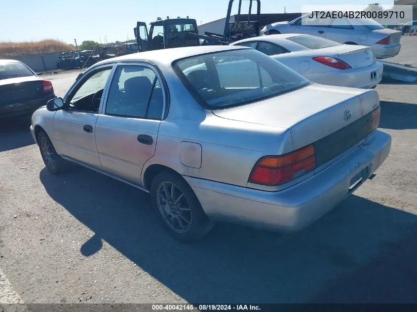 1994 Toyota Corolla VIN: JT2AE04B2R0089710 Lot: 40042145