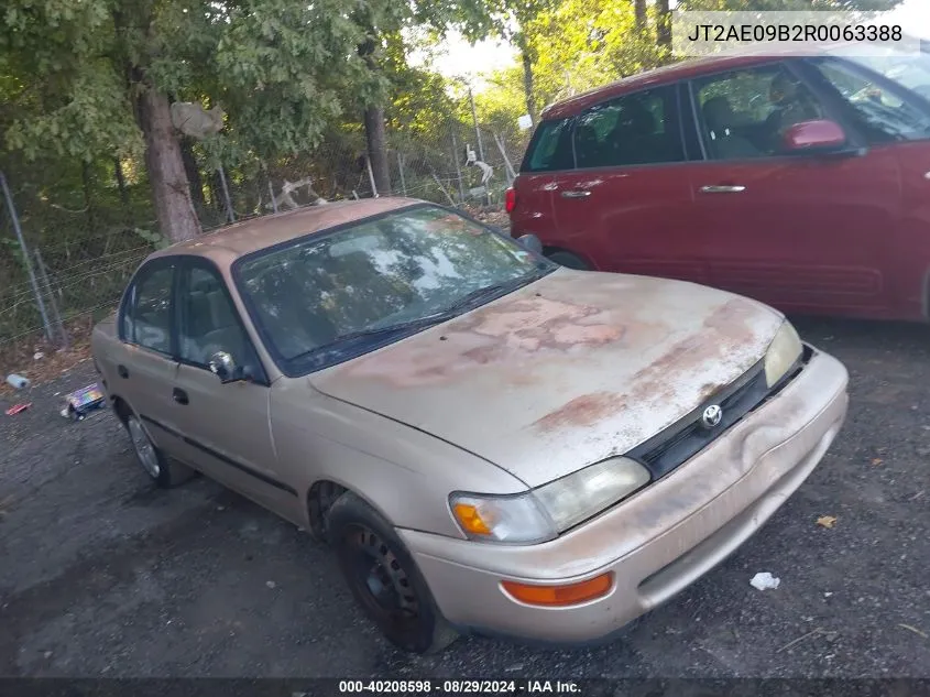 1994 Toyota Corolla Le/Dx VIN: JT2AE09B2R0063388 Lot: 40208598